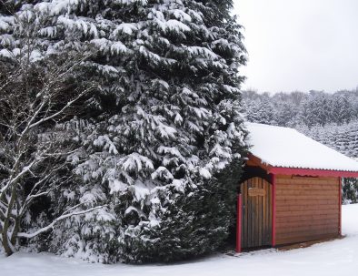 Sauna sous la neige vosges